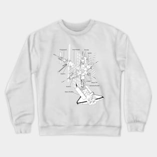 Space Station Blueprint Black Crewneck Sweatshirt